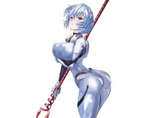 Hentai Rei Ayanami from Evangelion has huge breasts, big boobs and a juicy ass! (big, anime)